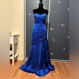 🥇 David’s Bridal Layered Satin Mermaid Prom Dress SZ 10 Bridesmaid Formal NWT